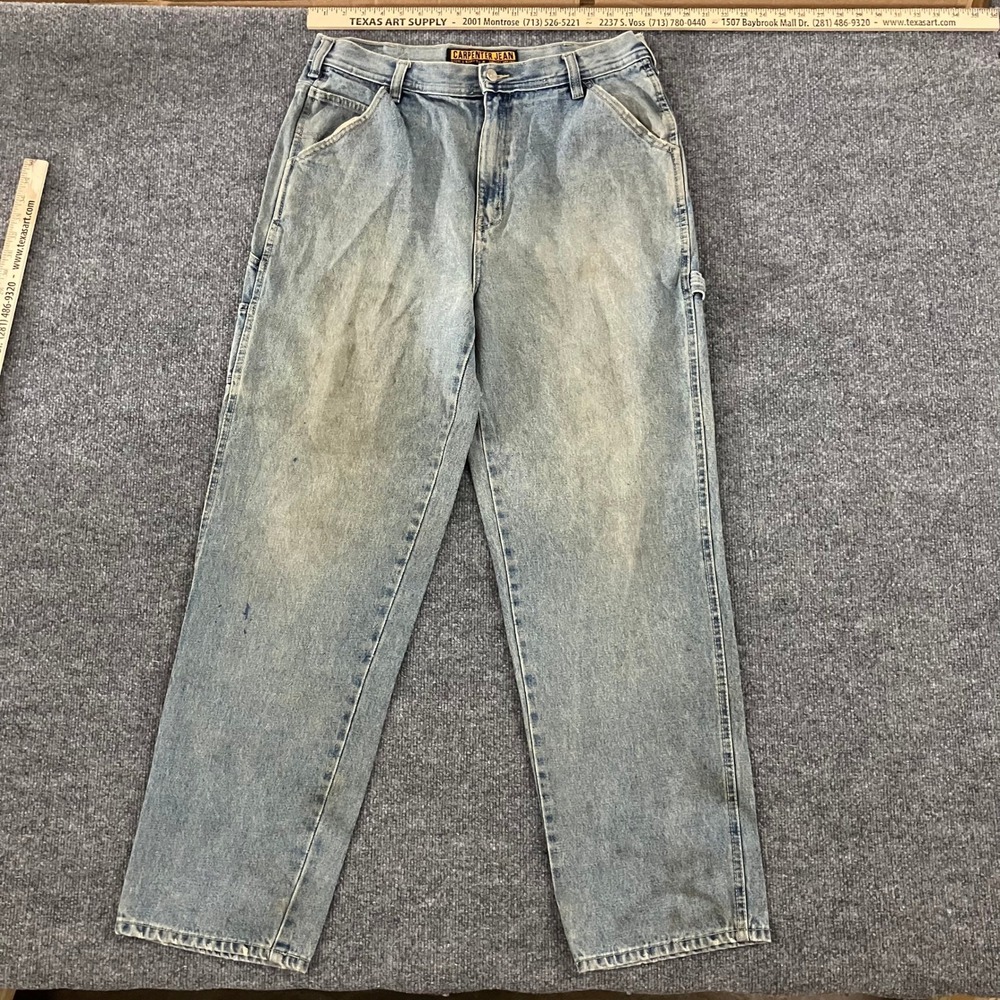 Steve & Barry's Carpenter Jeans Mens Size 36 Light Wash Denim Relaxed Workwear